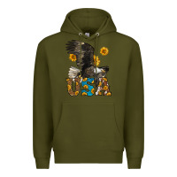 Army Green Western Usa Eagle Premium Hoodie - LillyAllenDesigns