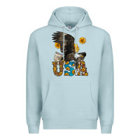 Blue Mist Western Usa Eagle Premium Hoodie - LillyAllenDesigns