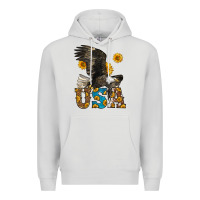 Dove Grey Western Usa Eagle Premium Hoodie - LillyAllenDesigns