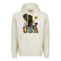 Oatmeal Heather Western Usa Eagle Premium Hoodie - LillyAllenDesigns