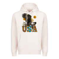 Pale Pink Western Usa Eagle Premium Hoodie - LillyAllenDesigns