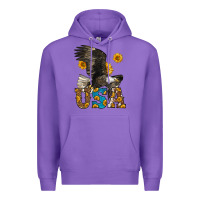 Purple Western Usa Eagle Premium Hoodie - LillyAllenDesigns