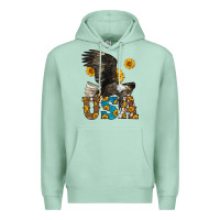 Seafoam Western Usa Eagle Premium Hoodie - LillyAllenDesigns