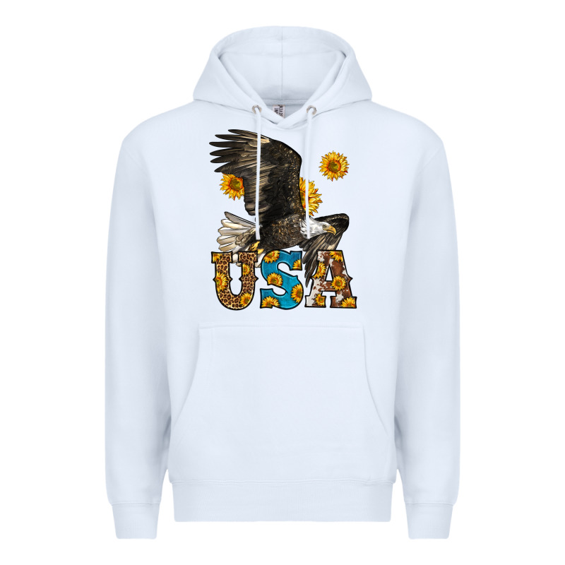Western Usa Eagle Premium Hoodie by LillyAllenDesigns | Teevron
