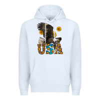 White Western Usa Eagle Premium Hoodie - LillyAllenDesigns