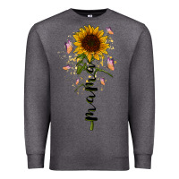 Charcoal Heather mama sunflower Premium Sweatshirt - RacoonDesign