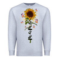 Heather Grey mama sunflower Premium Sweatshirt - RacoonDesign