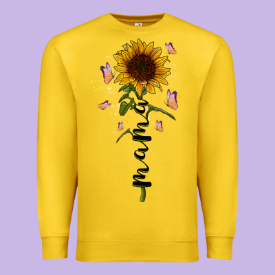 Mama Sunflower Premium Sweatshirt Designed By Racoondesign