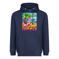 Navy hello summer skeleton Heavyweight Hoodie - Zillion Design Studio