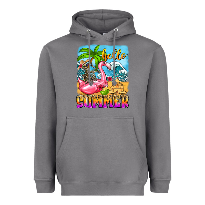 Hello Summer Skeleton Heavyweight Hoodie by Zillion Design Studio | Teevron