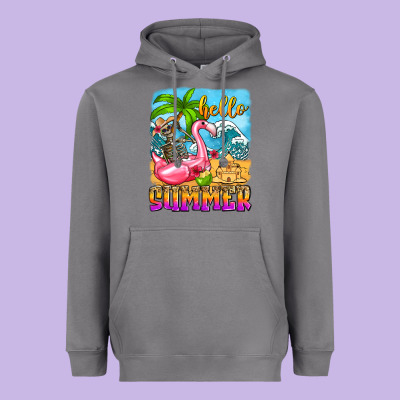 Hello Summer Skeleton Heavyweight Hoodie Designed By Zillion Design Studio