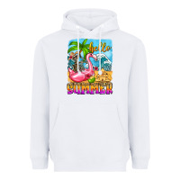 White hello summer skeleton Heavyweight Hoodie - Zillion Design Studio