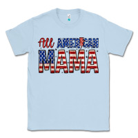 Dusty Blue all american mama zillion Classic Tee - Zillion Design Studio