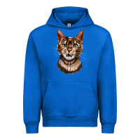 Cobalt Bengal Cat Face Urban Hoodie - LillyAllenDesigns