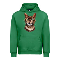 Emerald Bengal Cat Face Urban Hoodie - LillyAllenDesigns