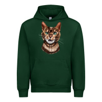 Forest Green Bengal Cat Face Urban Hoodie - LillyAllenDesigns