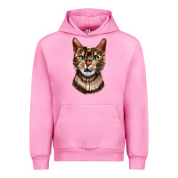 Fuchsia Pink Bengal Cat Face Urban Hoodie - LillyAllenDesigns