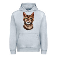 Heather Grey Bengal Cat Face Urban Hoodie - LillyAllenDesigns