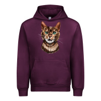 Mauve Wine Bengal Cat Face Urban Hoodie - LillyAllenDesigns