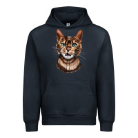 Navy Bengal Cat Face Urban Hoodie - LillyAllenDesigns