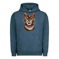 Pigment Midnight Navy Bengal Cat Face Urban Hoodie - LillyAllenDesigns