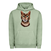 Pigment Oil Green Bengal Cat Face Urban Hoodie - LillyAllenDesigns