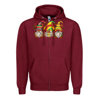 Burgundy juneteenth gnomes Zipper Hoodie - Zillion Design Studio