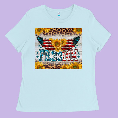 Freedom 4th Of July Ladies Tee Designed By Barkaloodesign