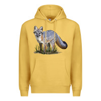 Antique Gold Gray Fox Premium Hoodie - LillyAllenDesigns