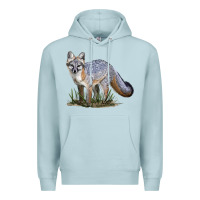 Blue Mist Gray Fox Premium Hoodie - LillyAllenDesigns