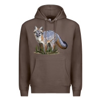 Coffee Gray Fox Premium Hoodie - LillyAllenDesigns