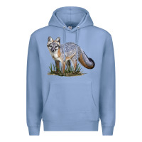 Colony Blue Gray Fox Premium Hoodie - LillyAllenDesigns