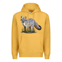 Mustard Gray Fox Premium Hoodie - LillyAllenDesigns