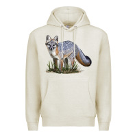 Oatmeal Heather Gray Fox Premium Hoodie - LillyAllenDesigns
