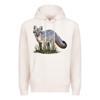 Pale Pink Gray Fox Premium Hoodie - LillyAllenDesigns