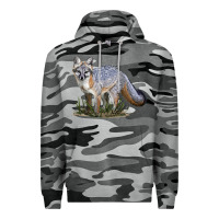 Slate Camo Gray Fox Premium Hoodie - LillyAllenDesigns