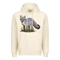 Tofu Gray Fox Premium Hoodie - LillyAllenDesigns