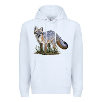 White Gray Fox Premium Hoodie - LillyAllenDesigns