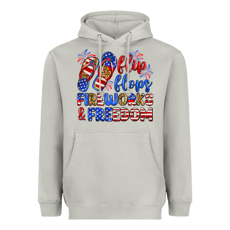 Flip Flops Fireworks And Freedom Heavyweight Hoodie by Zillion Design Studio | Teevron