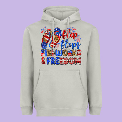 Flip Flops Fireworks And Freedom Heavyweight Hoodie Designed By Zillion Design Studio