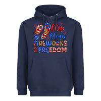 Navy flip flops fireworks and freedom Heavyweight Hoodie - Zillion Design Studio