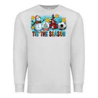 Dove Grey Tis The Season Christmas With Soccer Ball And Snowman Premium Sweatshirt - FaDigitalArtStudio