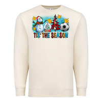 Sandshell Tis The Season Christmas With Soccer Ball And Snowman Premium Sweatshirt - FaDigitalArtStudio