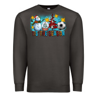 Smoke Tis The Season Christmas With Soccer Ball And Snowman Premium Sweatshirt - FaDigitalArtStudio