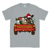 Heather Grey Merry Christmas Truck Farm Animals Classic Tee - RanaPortraitStore