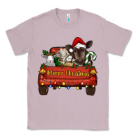 Lilac Merry Christmas Truck Farm Animals Classic Tee - RanaPortraitStore