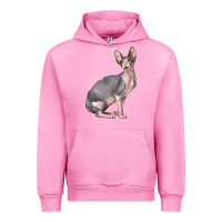 Fuchsia Pink Sphynx Cat Urban Hoodie - LillyAllenDesigns