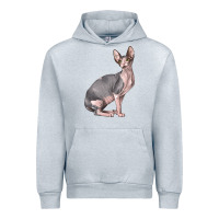 Heather Grey Sphynx Cat Urban Hoodie - LillyAllenDesigns
