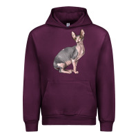 Mauve Wine Sphynx Cat Urban Hoodie - LillyAllenDesigns