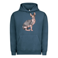 Pigment Midnight Navy Sphynx Cat Urban Hoodie - LillyAllenDesigns
